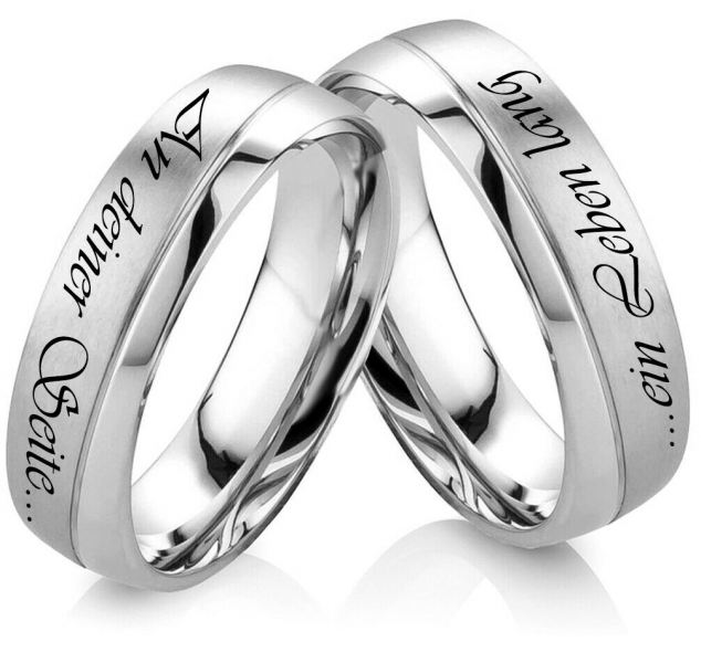 Preview: Zeitlose Edelstahlringe E120 Unisex mit Außengravur